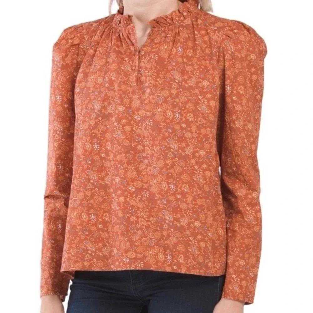 House of Harlow 1960 Boho Ruffle Collar  Peasant Top